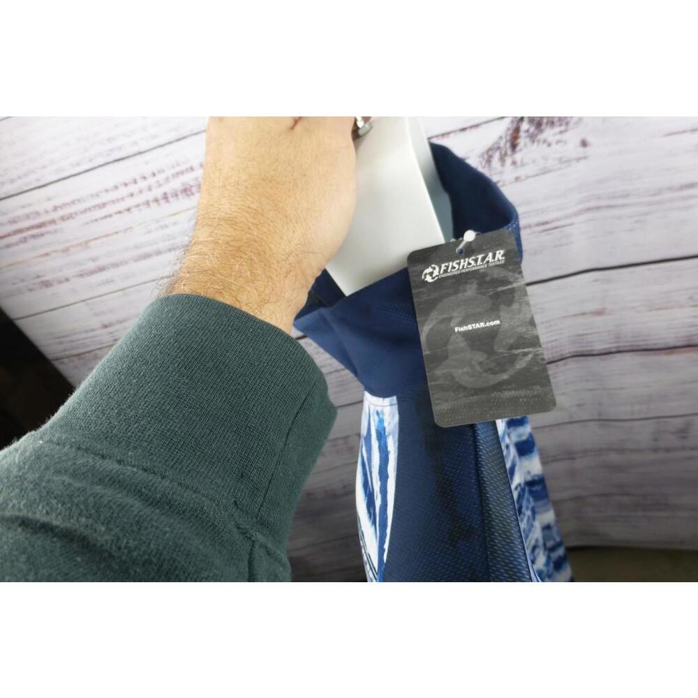 FISHSTAR Evinrude Men's 3XL Long Sleeve 1/4 Zip Fishing Shirt Performance D8 - Picture 3 of 8